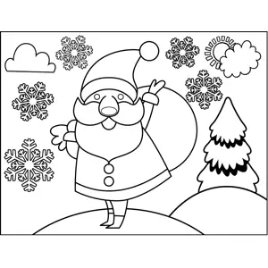 Santa Carrying Sack coloring page