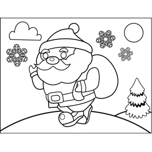 Santa Walking coloring page