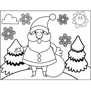 Santa with Loot coloring page