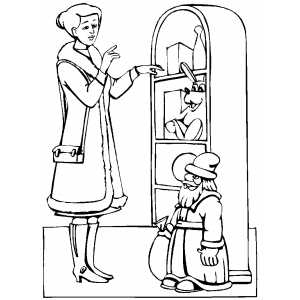 Woman And Santa Toy coloring page
