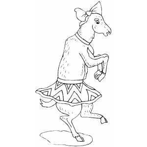Circus Goat On Two Feets coloring page