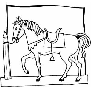 Circus Horse With Bell coloring page