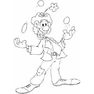 Clown Juggling With Balls coloring page