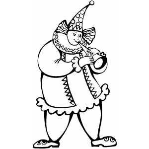 Clown Playing Horne coloring page