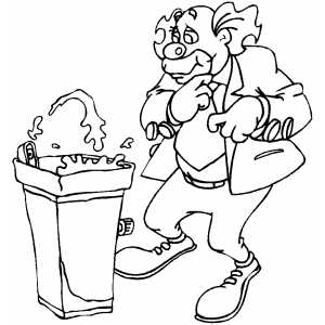 Clown With Water Fountain coloring page