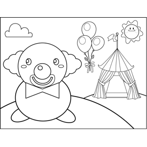 Clown and Tent coloring page