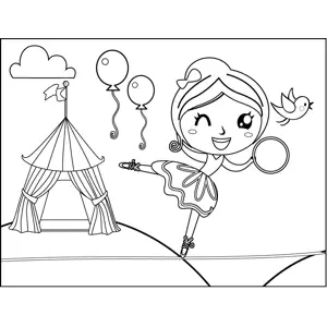 Winking Tightrope Walker coloring page
