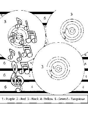 Disco Color-by-Number coloring page