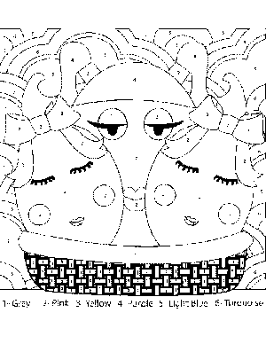 Easter Basket Color-by-Number coloring page