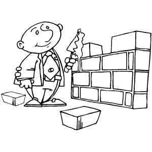 Businessman Brick Layer coloring page