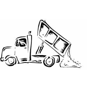 Dump Truck Unloading coloring page
