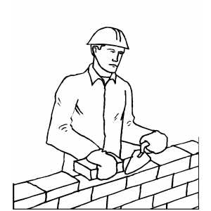 Man Laying Brick coloring page