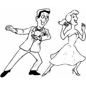 Couple Festival Dancing coloring page