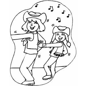 Cowboy Dancing coloring page