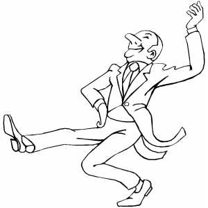 Funny Man Dancing coloring page