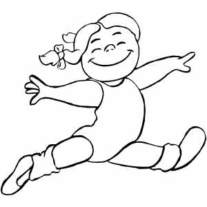 Happy Girl Jumping In Dance coloring page