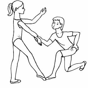 Kids Learning Ballet Moves coloring page