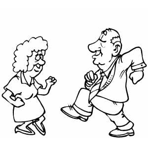 Old Pair Dancing coloring page