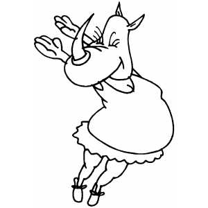 Rhino Ballet coloring page