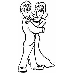 Surprised Dancers coloring page