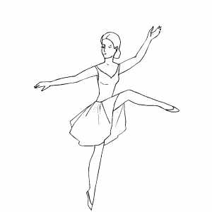 Woman Dancing Ballet coloring page