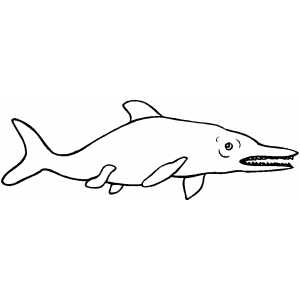 Angry Ichthyosaurus coloring page