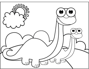 Cute Dinosaurs coloring page