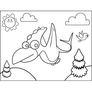 Cute Pterodactyl coloring page