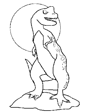 Dinosaur on Rock Coloring Page