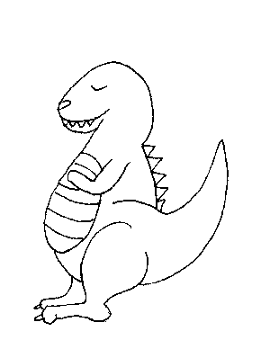 Pleased Dinosaur Coloring Page