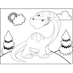 Worried Dinosaur coloring page