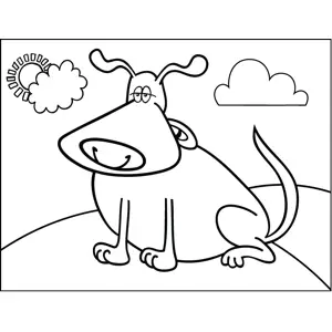 Bored Dog coloring page