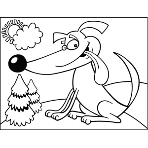 Cheeky Dog coloring page