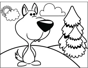 Cute Wolf coloring page