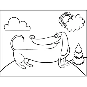 Dog Chasing Tail coloring page
