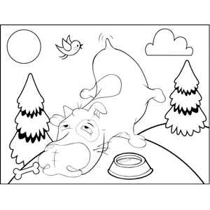 Droswy Dog Wagging Tail coloring page