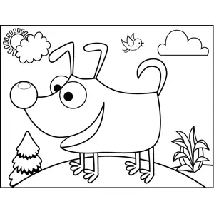 Excitable Dog coloring page