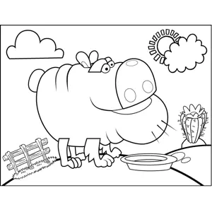 Fat Wrinkled Dog coloring page