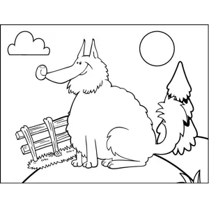 Fatt Fluffy Dog coloring page