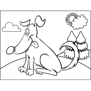 Friendly Dog coloring page