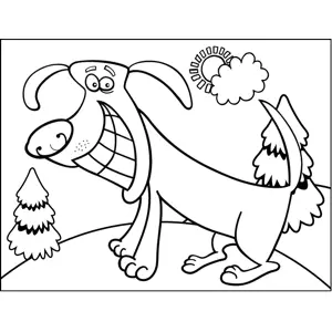Grinning Dog coloring page