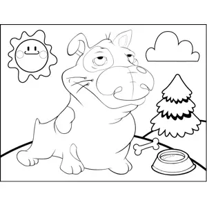 Grumpy Spotted Dog coloring page