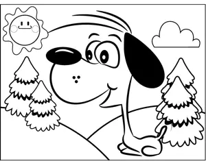 Happy Dog Barking coloring page
