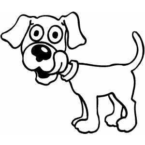 Licking Puppy coloring page