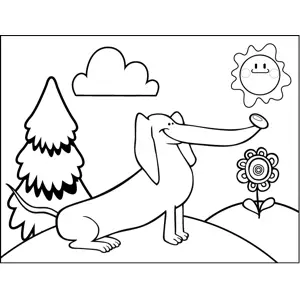 Proud Wiener Dog coloring page