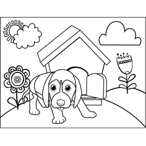 Prowling Puppy coloring page