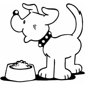 Puppy Eating coloring page