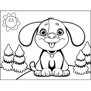 Sitting Puppy coloring page
