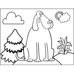 Winking Dog coloring page