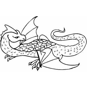 Angry Flying Dragon coloring page
